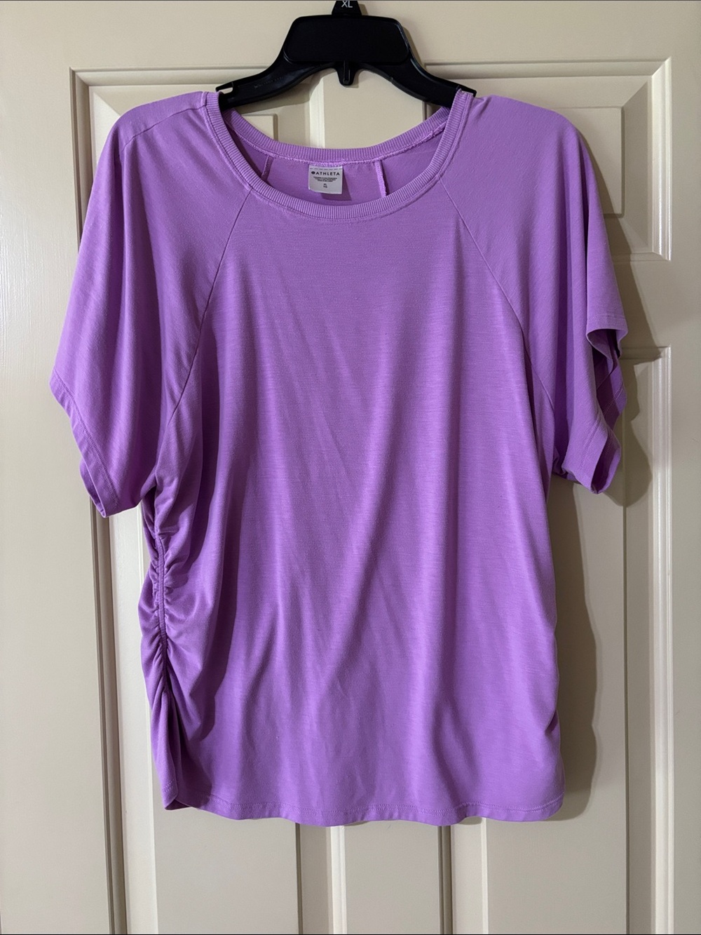 Athleta Lavender Short Sleeve Side Ruched Tee